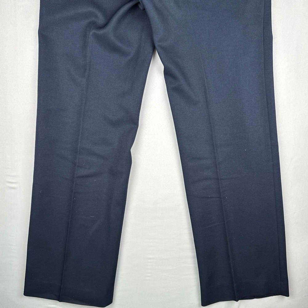 Vintage 70s Broomsticks Glen Oaks Navy Blue Pants Talon Zip Straight Leg - Picture 9 of 10